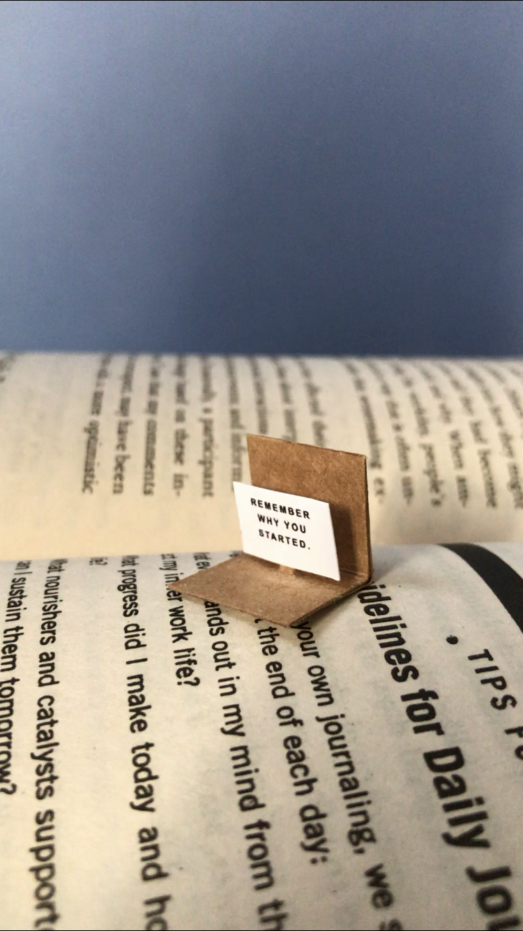 Remember Why You Started removable note from Flopey bookmark